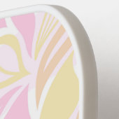 ソフトピンク植物葉柄モノグラカスタムム ピックルボールラケット (左詳細)