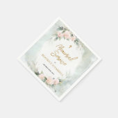 ソフトピンク水彩花記念事業 スタンダードカクテルナプキン (角)