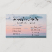 ソフトピンク海辺の風景航海の 名刺 (裏面)