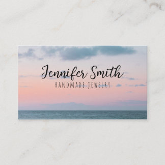 ソフトピンク海辺の風景航海の 名刺