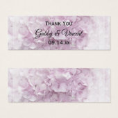ソフトピンク淡い色のアジサイ花結婚式の引き出物ラベル (正面&裏面)