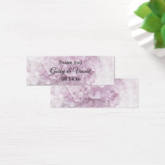 ソフトピンク淡い色のアジサイ花結婚式の引き出物ラベル (デスク)