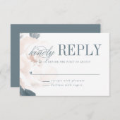 ソフトピンク牡丹ウェディングRSVPカード 出欠カード (正面/裏面)