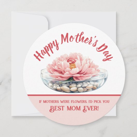 ソフトピンク牡丹マザーズデイラウンド カード (正面)