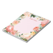ソフトピンク牡丹モダンフローラ ノートパッド (回転)