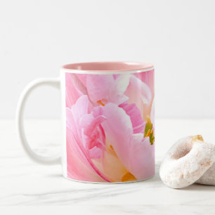「ソフトピンク牡丹TWO-TONE MUG」 2音色コーヒーMU ツートーンマグカップ