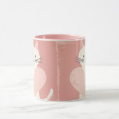 ソフトピンク猫好きヴィンテージ用コーヒーマグ マグカップ (中央)