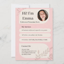 ソフトピンク産後ドゥーラプロフェッショナルデザイン シーズンカード