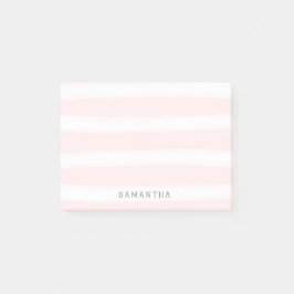 ソフトピンク白ストライプ色の水色 ポストイット