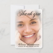 ソフトピンク白フォトメモリアル サンキューカード (正面)