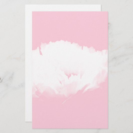 ソフトピンク白牡丹フローラ文房具 便箋 (正面/裏面)