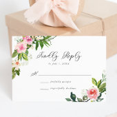 ソフトピンク結婚フローラ 出欠カード