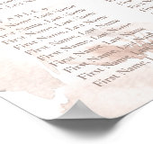 ソフトピンク結婚牡丹の座席表 ポスター (角)