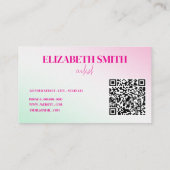 ソフトピンク絵を描の抽象芸術QRコード名刺 名刺 (裏面)
