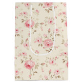 ソフトピンク絵を描バラ ミディアムペーパーバッグ (裏面)