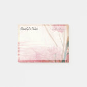 ソフトピンク繊細なフローラトレンディー4" x 3" ポストイット (正面)