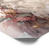 ソフトピンク自然に囲まれたブラックサンタ ポスター (角)