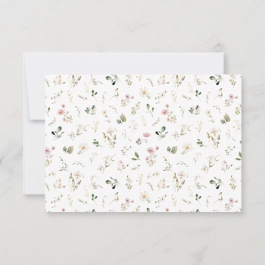 ソフトピンク花花びらフローラ結婚式RSVP 招待状 (裏面)