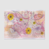 ソフトピンク芸術的オレンジ水彩インクラインアート 薄葉紙 (正面)