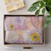 ソフトピンク芸術的オレンジ水彩インクラインアート 薄葉紙 (ギフト)