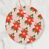 ソフトピンク赤ポインセティアクリスマスホリデーギフト フェイバータグ (裏面)