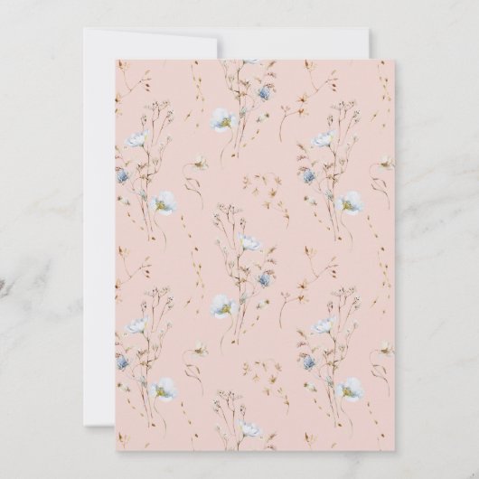 ソフトピンク赤面デリケートフローラスウィート16誕生日 招待状 (裏面)