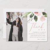 ソフトピンク赤面バラブライダルシャワーありがとう写真 招待状 (正面)