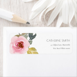 ソフトピンク赤面バラ水色フローラアドレス ラベル