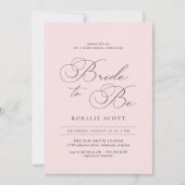 ソフトピンク赤面フォーマルヴィンテージエアリーブライダルシャワー 招待状 (正面)