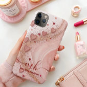 ソフトピンク金ゴールドグリッターハート Case-Mate iPhoneケース