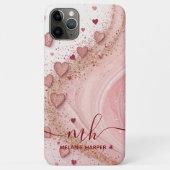 ソフトピンク金ゴールドグリッターハート Case-Mate iPhoneケース (裏面)