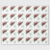 ソフトピンク開花カスタムラッピング紙 ラッピングペーパー (フラット)