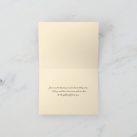 ソフトピンク、クリーム、グレー ダマスク サンクス カード (内部)