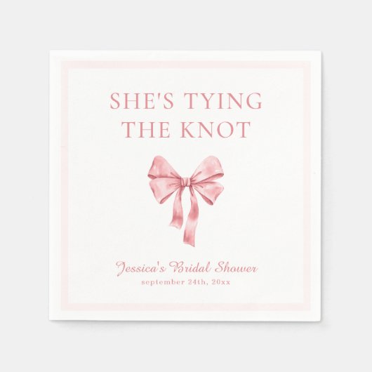 ソフトピンク コケッティ シャワーのお知らせ スタンダードカクテルナプキン (正面)
