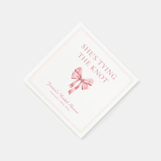 ソフトピンク コケッティ シャワーのお知らせ スタンダードカクテルナプキン (角)