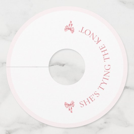 ソフトピンク コケッティ シャワーのお知らせ ワイングラスタグ (正面)