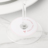 ソフトピンク コケッティ シャワーのお知らせ ワイングラスタグ (クローズアップ)