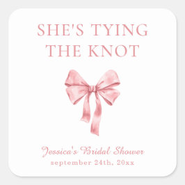 ソフトピンク コケッティ シャワーのお知らせ - 結婚式の準備 スクエアシール