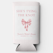 ソフトピンク コケッティ シャワーのお知らせ - 結婚式の準備 スリム缶クーラー (正面)