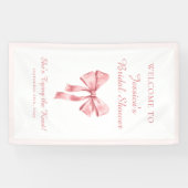 ソフトピンク コケッティ シャワーのお知らせ - 結婚式の準備 横断幕 (横)