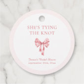 ソフトピンク コケティ シャワーのお姫様の結婚式 フェイバータグ (裏面)