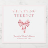 ソフトピンク コケティ シャワーのお知らせ スパークリングワインラベル (シングルラベル)