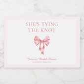 ソフトピンク コケティ シャワーのお知らせ スパークリングワインラベル (シングルラベル)