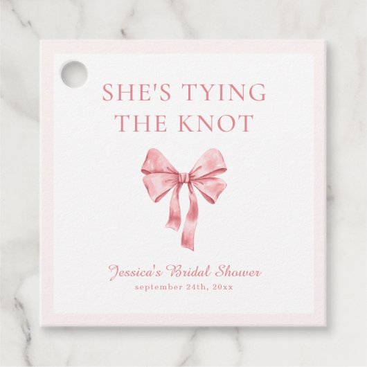 ソフトピンク コケティ シャワーのお知らせ フェイバータグ (正面)