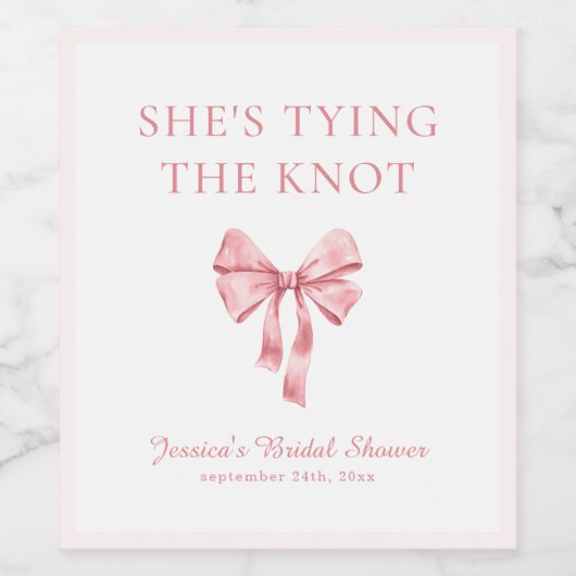 ソフトピンク コケティ シャワーのお知らせ ワインラベル (シングルラベル)