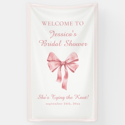 ソフトピンク コケティ シャワーのお知らせ 横断幕 (縦)