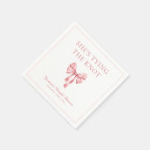 ソフトピンク コケティ シャワーのお知らせ - 結婚式の準備 スタンダードカクテルナプキン (角)