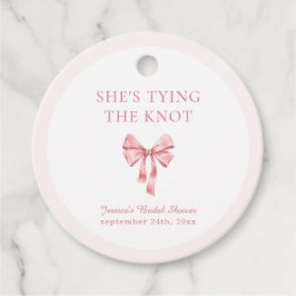 ソフトピンク コケティ シャワーのお知らせ - 結婚式の準備 フェイバータグ