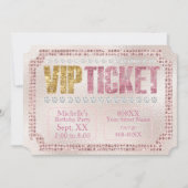 ソフトピンク＆ゴールド ダイヤモンドのチケット 招待状 (正面)