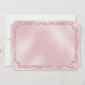 ソフトピンク＆ゴールド ダイヤモンドのチケット 招待状 (裏面)